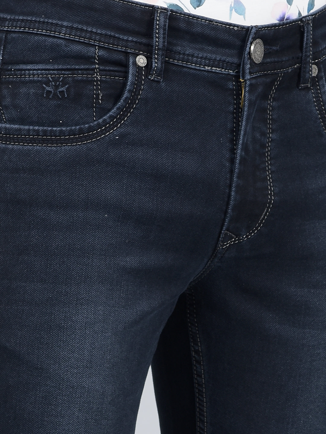 Blue Straight Jeans-Men Jeans-Crimsoune Club