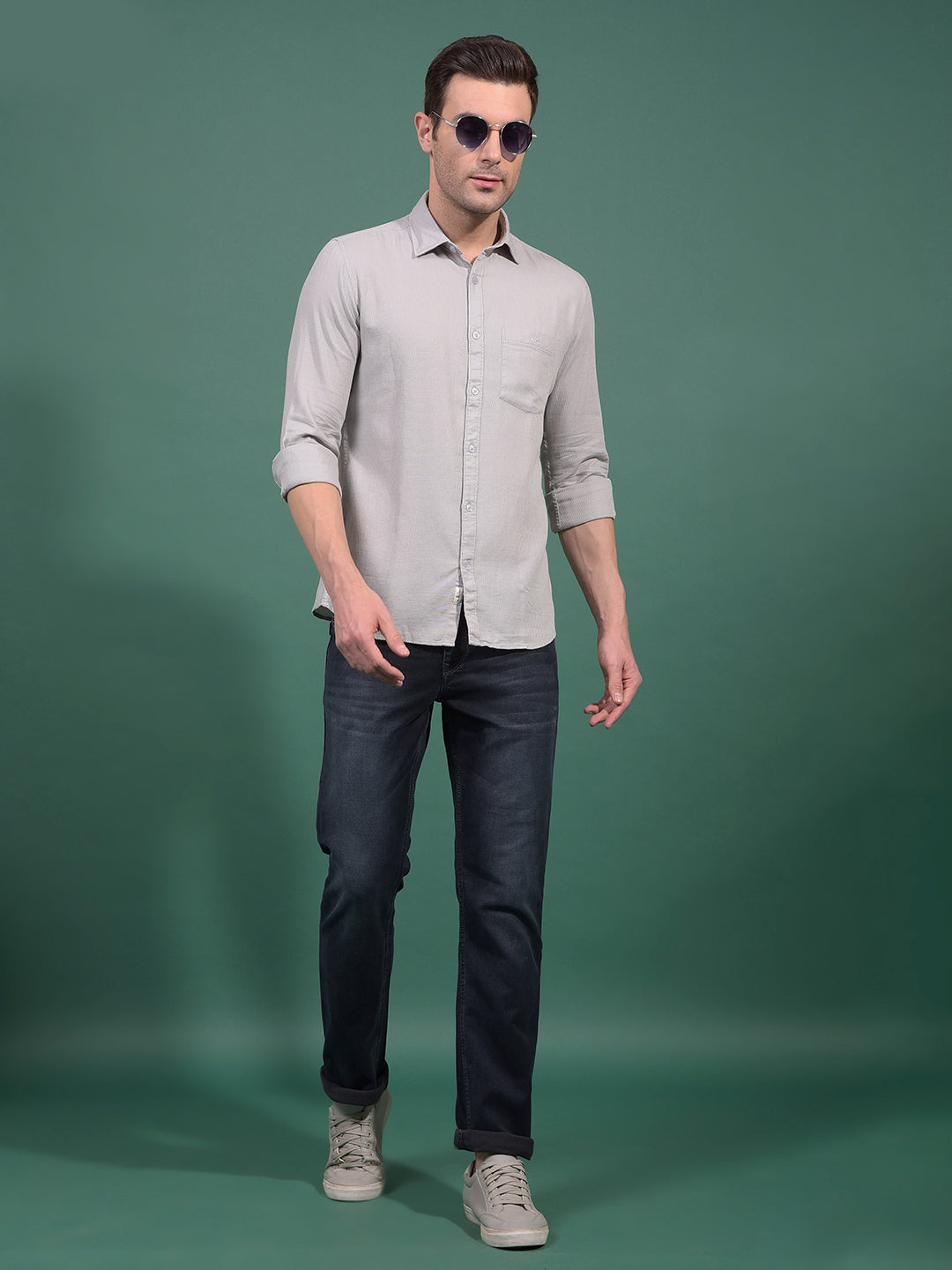 Blue Straight Jeans-Men Jeans-Crimsoune Club