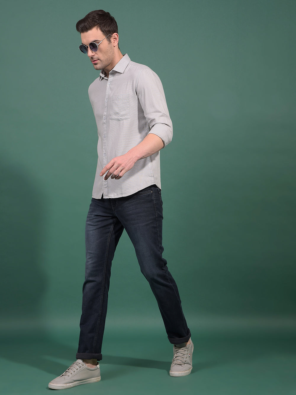 Blue Straight Jeans-Men Jeans-Crimsoune Club