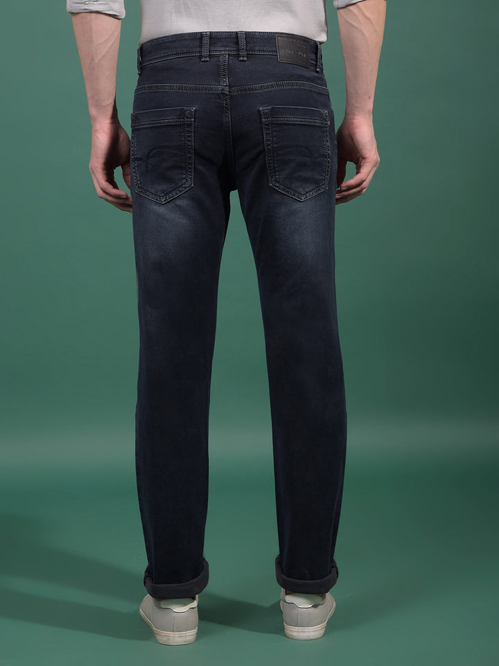 Blue Straight Jeans-Men Jeans-Crimsoune Club