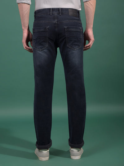 Blue Straight Jeans-Men Jeans-Crimsoune Club