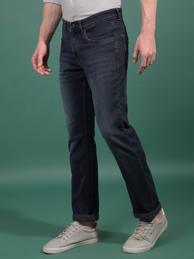 Blue Straight Jeans-Men Jeans-Crimsoune Club
