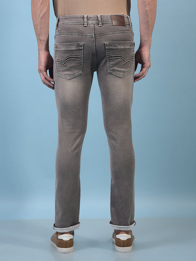 Men's Grey Jeans-Men Jeans-Crimsoune Club