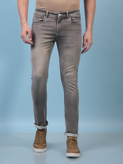 Men's Grey Jeans-Men Jeans-Crimsoune Club