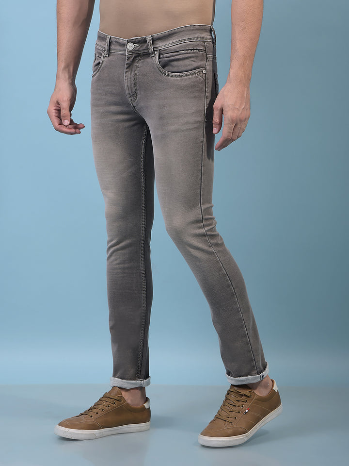 Men's Grey Jeans-Men Jeans-Crimsoune Club