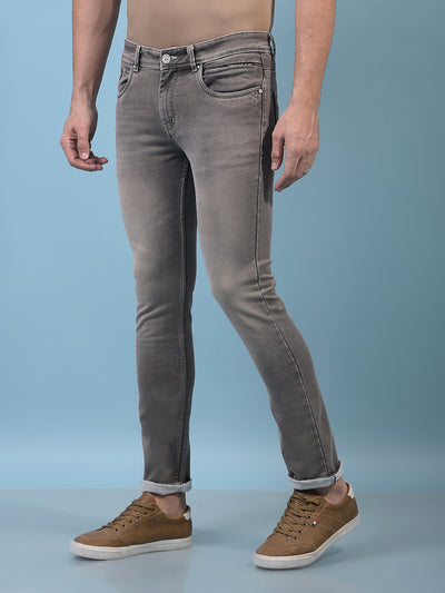 Men's Grey Jeans-Men Jeans-Crimsoune Club