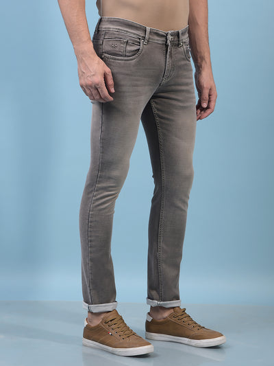 Men's Grey Jeans-Men Jeans-Crimsoune Club