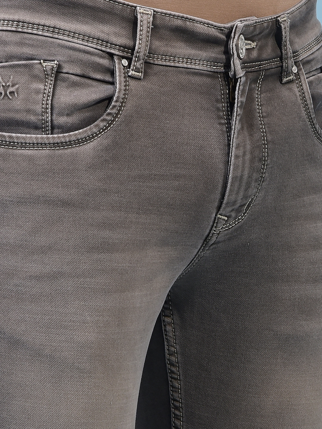 Men's Grey Jeans-Men Jeans-Crimsoune Club