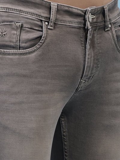 Men's Grey Jeans-Men Jeans-Crimsoune Club