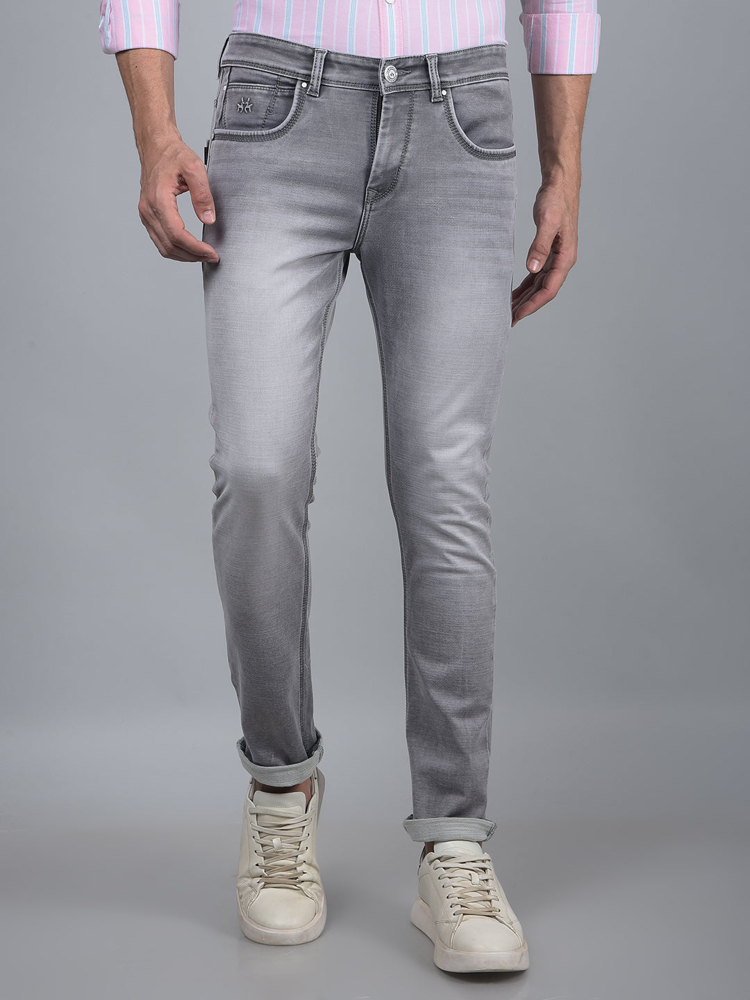 Grey Jeans-Men Jeans-Crimsoune Club