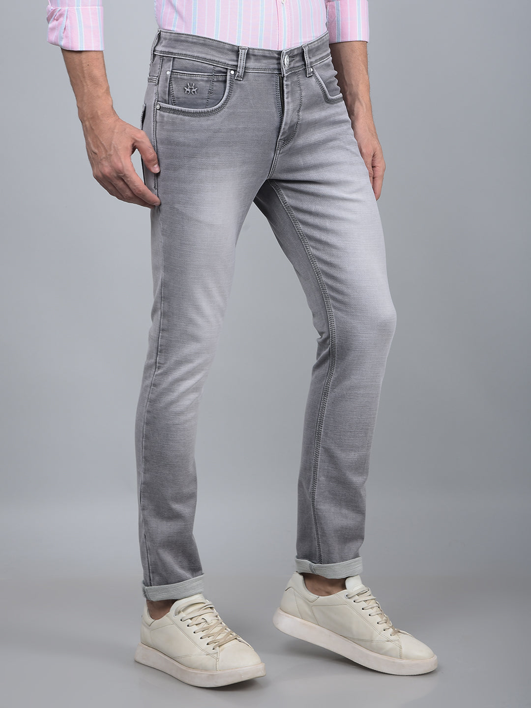 Grey Jeans-Men Jeans-Crimsoune Club