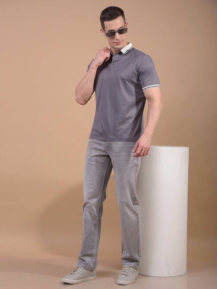 Grey Straight Jeans-Men Jeans-Crimsoune Club