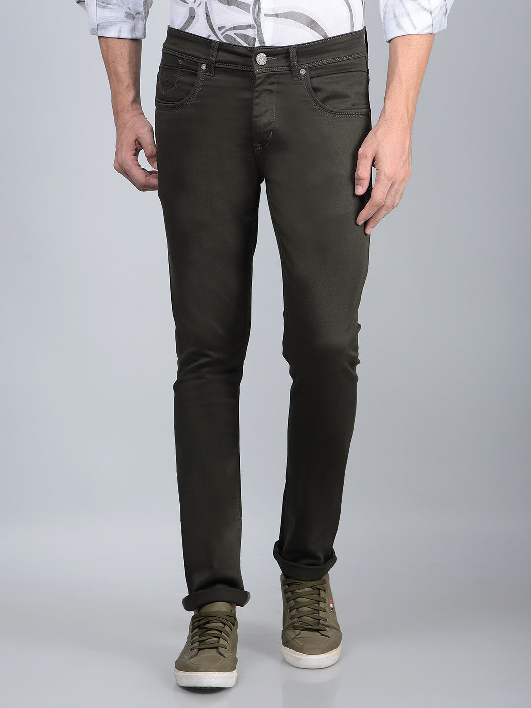 Olive Jeans-Men Jeans-Crimsoune Club