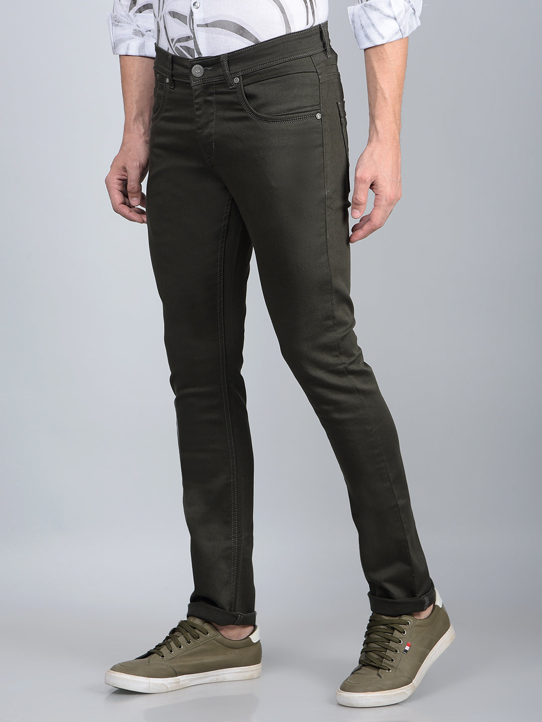 Olive Jeans-Men Jeans-Crimsoune Club