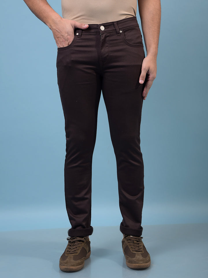Men's Brown Jeans-Men Jeans-Crimsoune Club