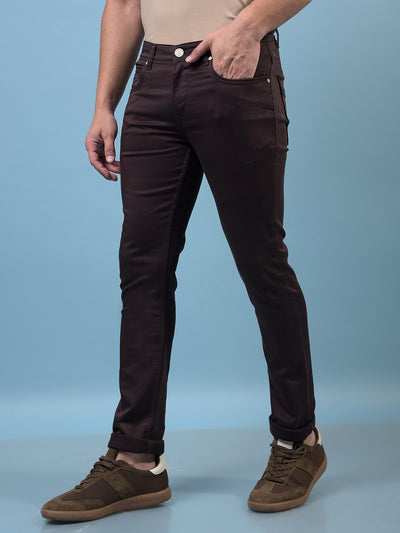 Men's Brown Jeans-Men Jeans-Crimsoune Club