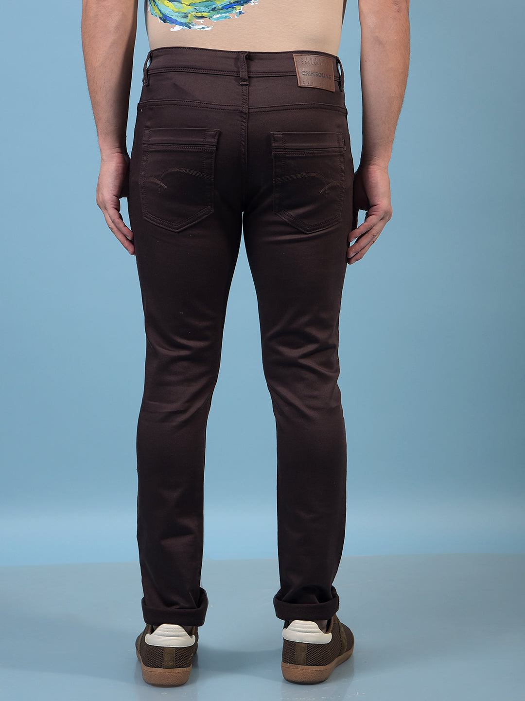 Men's Brown Jeans-Men Jeans-Crimsoune Club