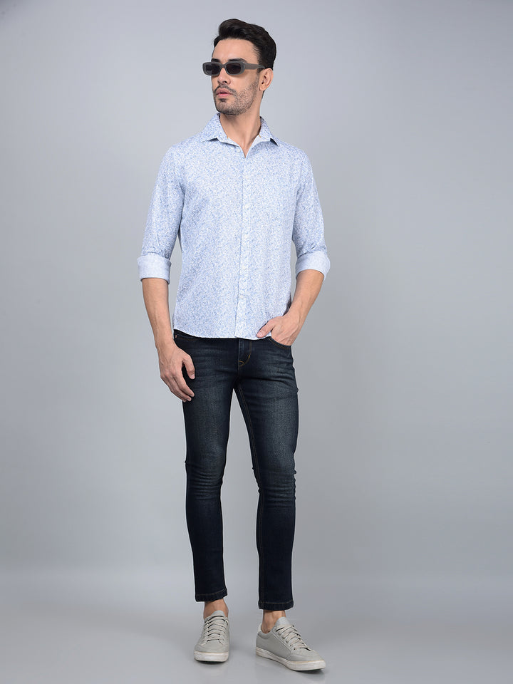 Blue Skinny Jeans-Men Jeans-Crimsoune Club
