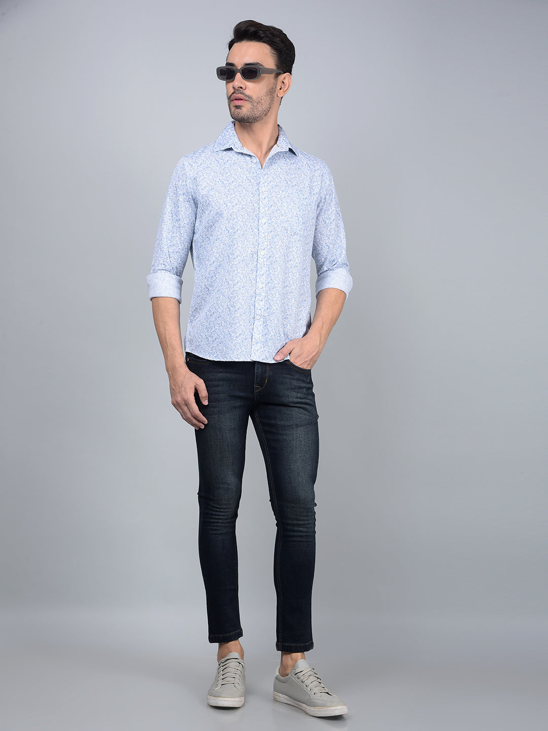Blue Skinny Jeans-Men Jeans-Crimsoune Club