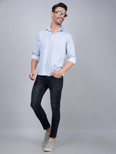 Blue Skinny Jeans-Men Jeans-Crimsoune Club