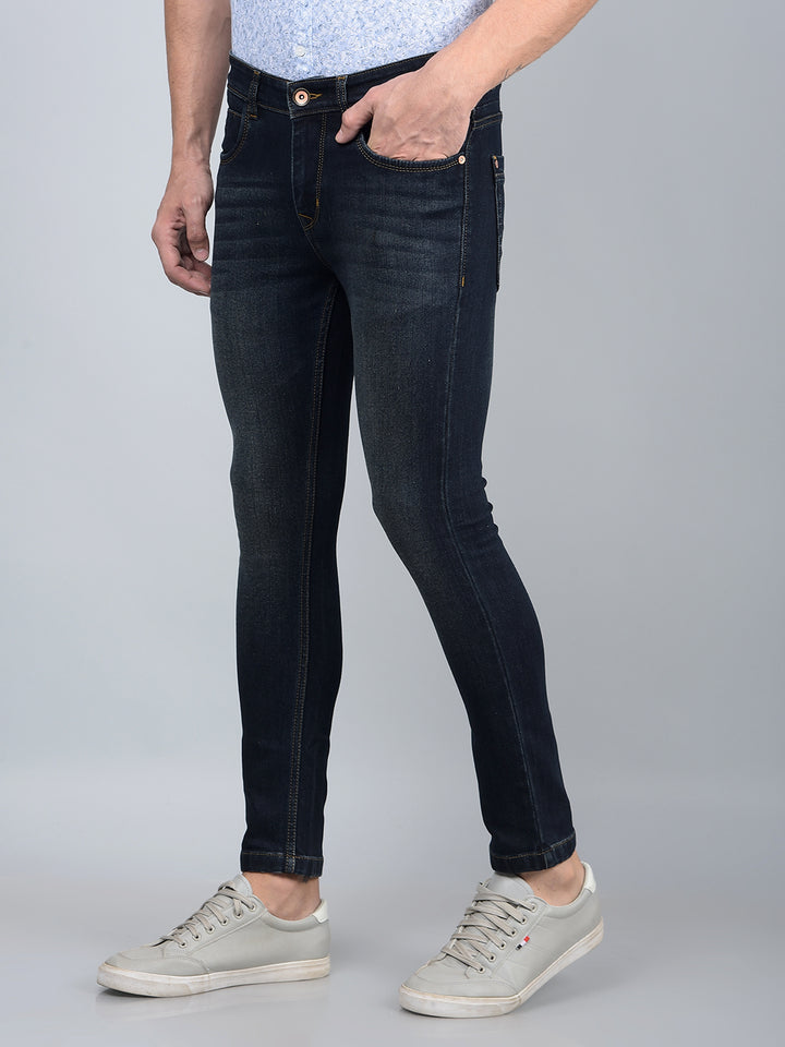 Blue Skinny Jeans-Men Jeans-Crimsoune Club
