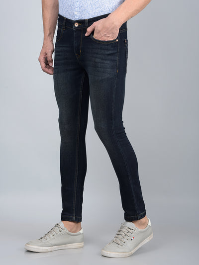 Blue Skinny Jeans-Men Jeans-Crimsoune Club