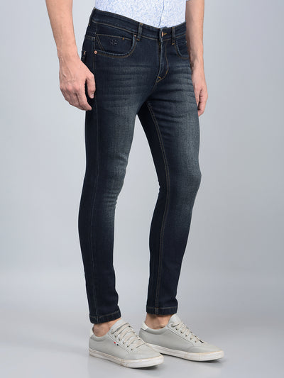 Blue Skinny Jeans-Men Jeans-Crimsoune Club