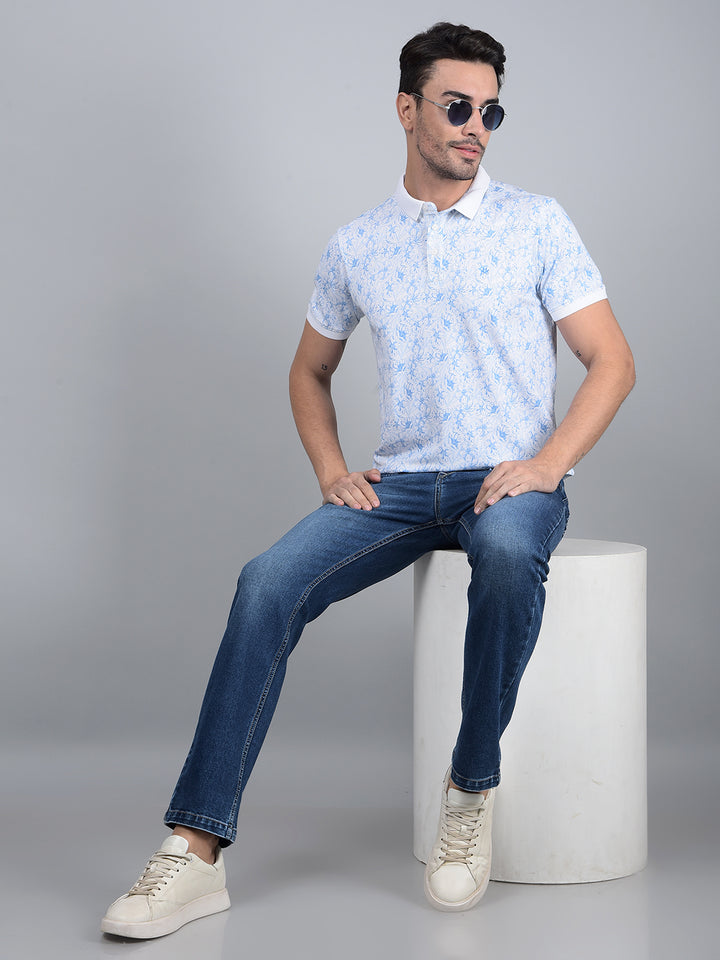 Blue Straight Jeans-Men Jeans-Crimsoune Club