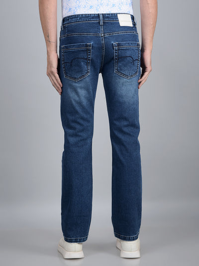 Blue Straight Jeans-Men Jeans-Crimsoune Club