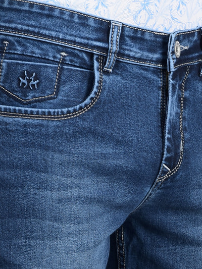 Blue Straight Jeans-Men Jeans-Crimsoune Club