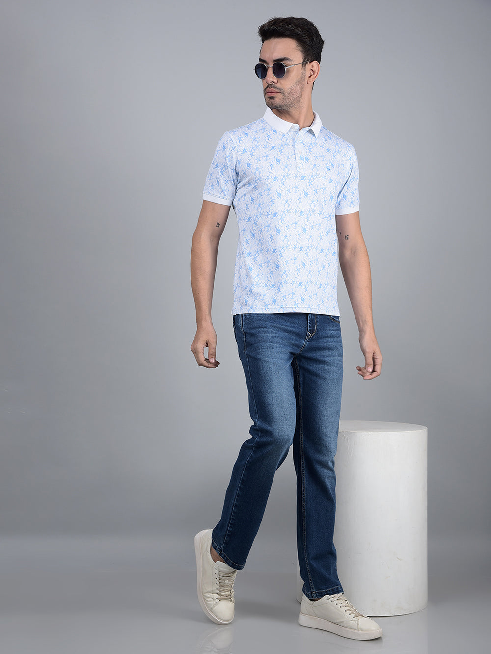 Blue Straight Jeans-Men Jeans-Crimsoune Club