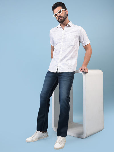 Men's Blue Straight Jeans-Men Jeans-Crimsoune Club