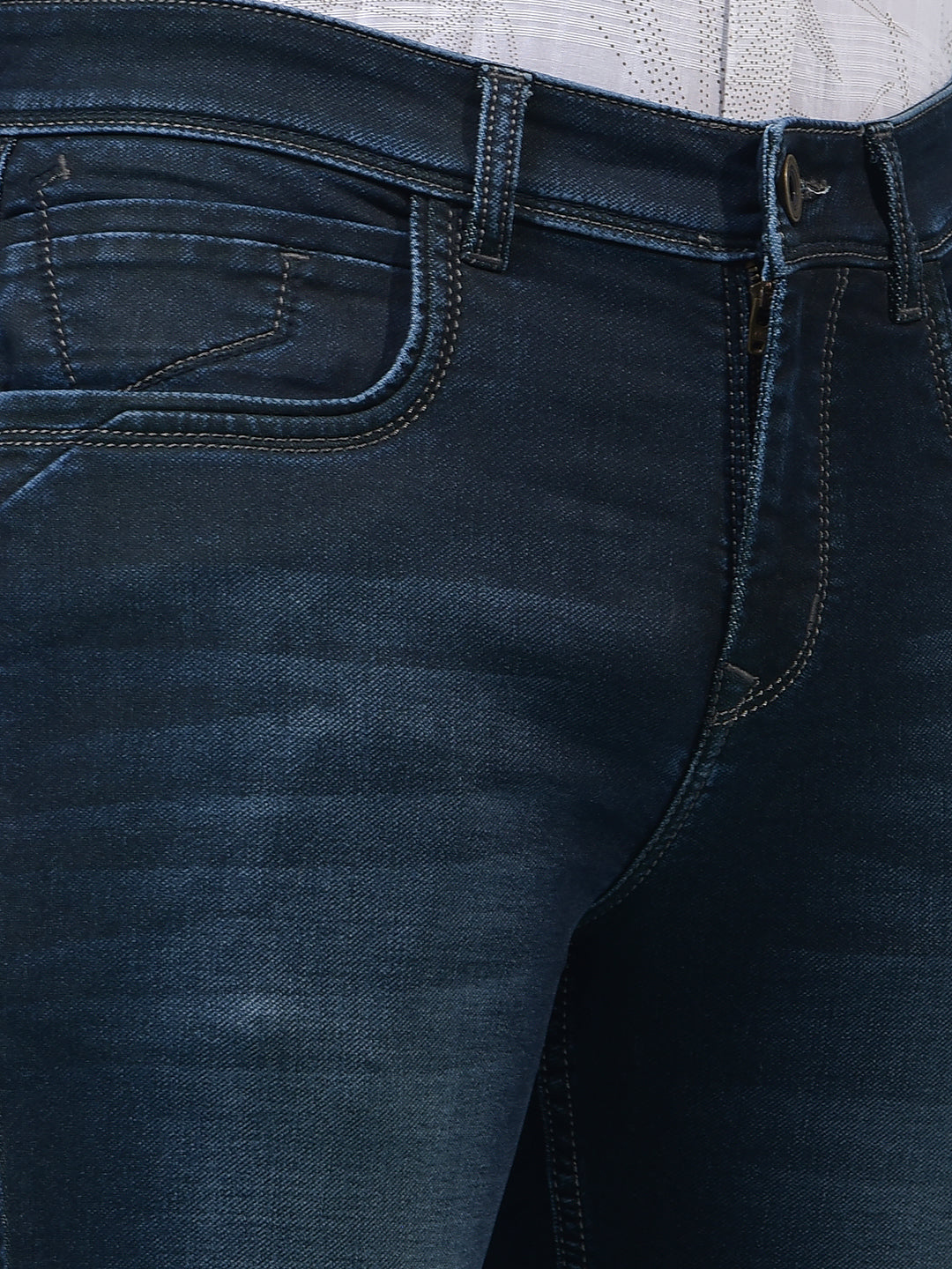 Men's Blue Straight Jeans-Men Jeans-Crimsoune Club