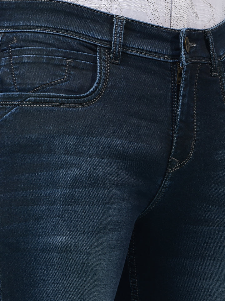 Men's Blue Straight Jeans-Men Jeans-Crimsoune Club