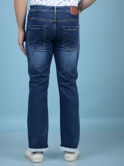 Blue Straight Jeans-Men Jeans-Crimsoune Club