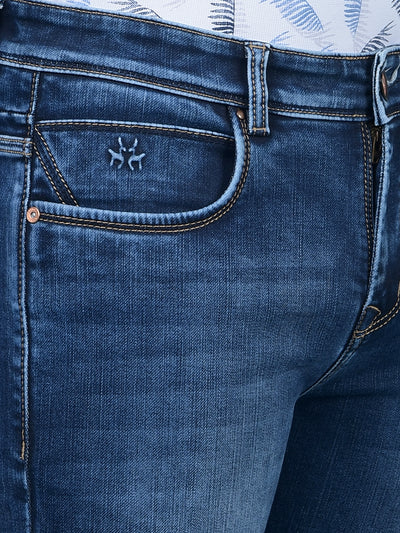 Blue Straight Jeans-Men Jeans-Crimsoune Club