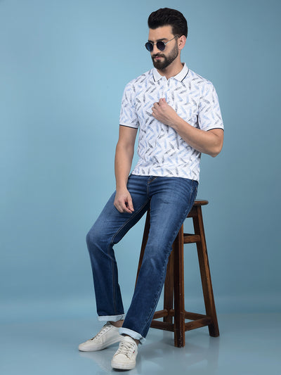Blue Straight Jeans-Men Jeans-Crimsoune Club