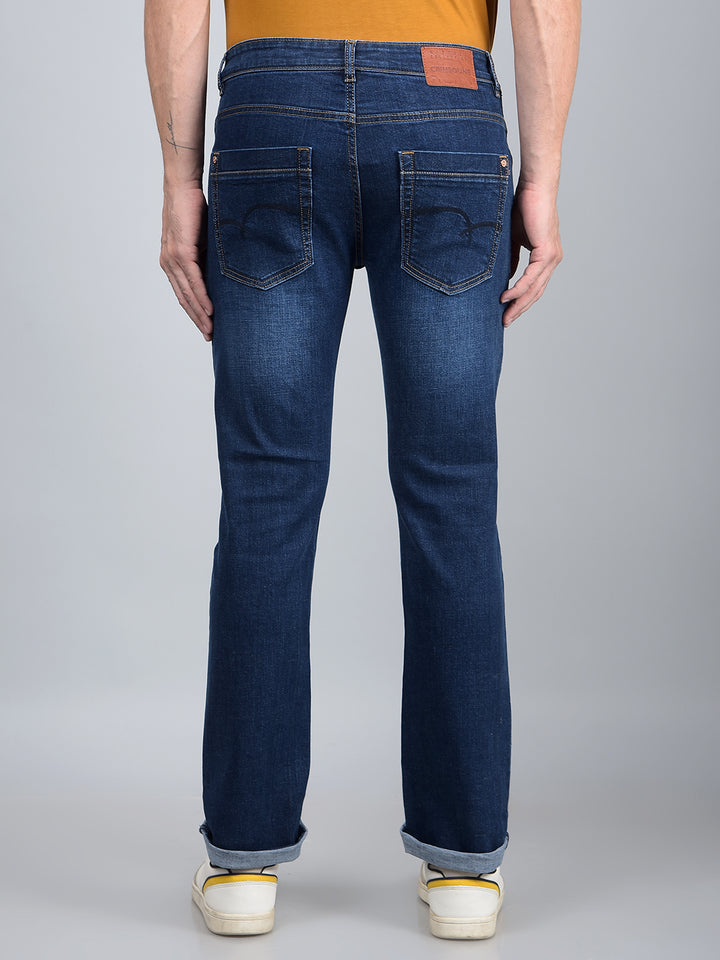 Blue Straight Jeans-Men Jeans-Crimsoune Club