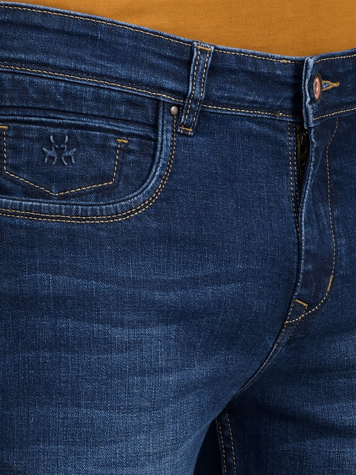 Blue Straight Jeans-Men Jeans-Crimsoune Club