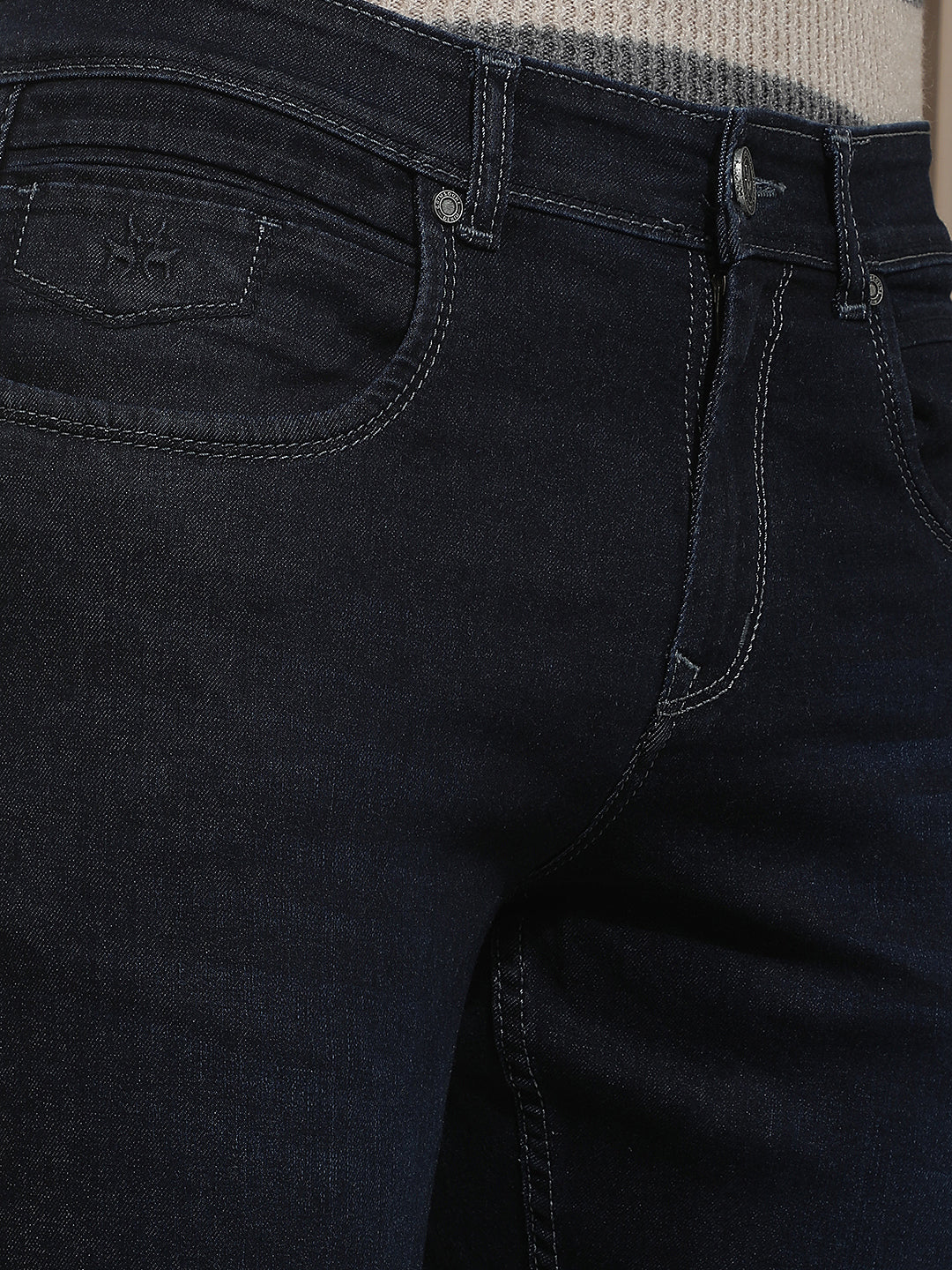 Blue Straight Jeans-Men Jeans-Crimsoune Club