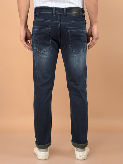 Navy Blue Skinny Jeans-Men Jeans-Crimsoune Club
