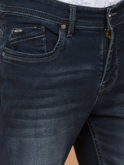 Navy Blue Skinny Jeans-Men Jeans-Crimsoune Club