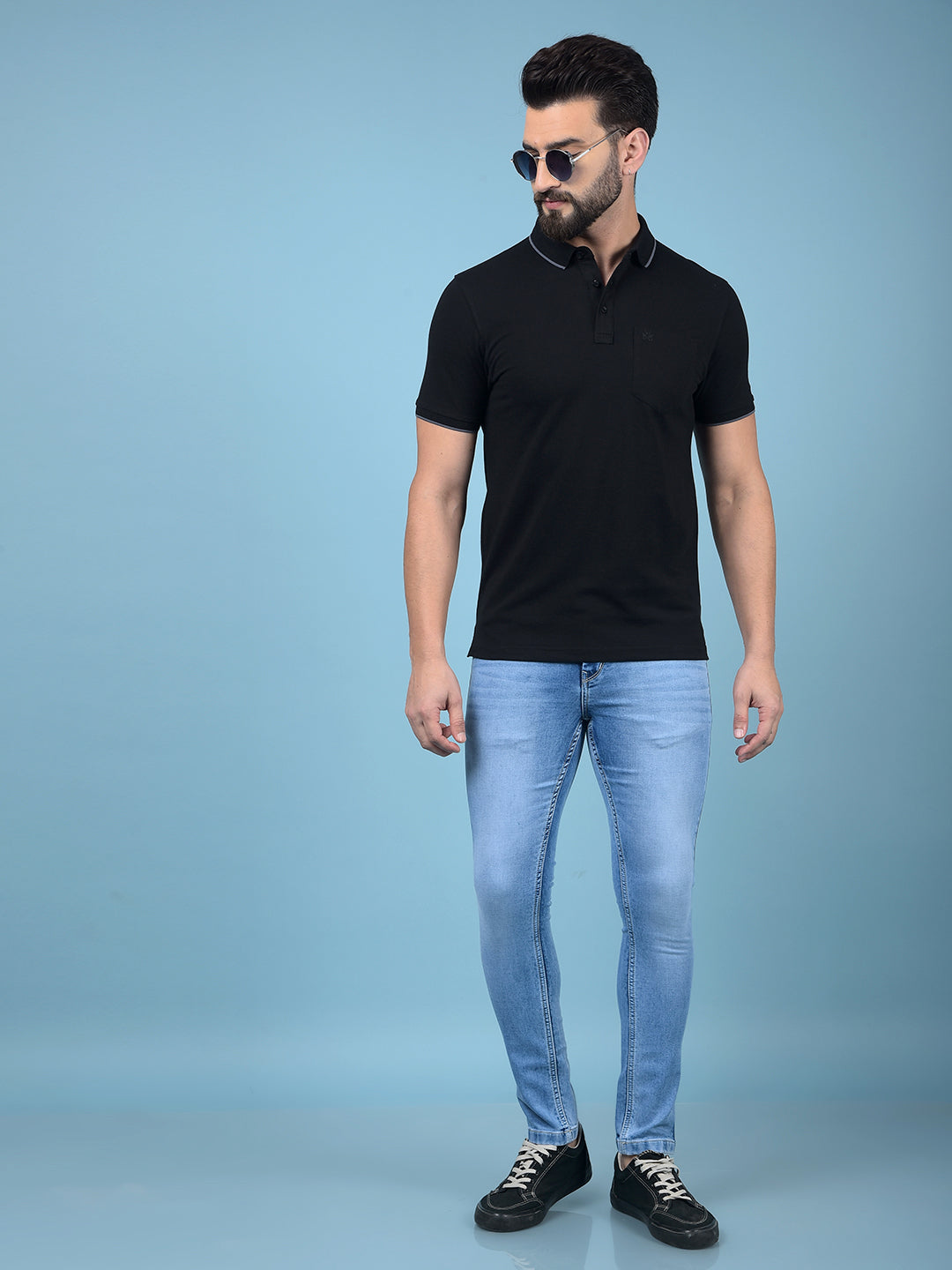 Blue Skinny Jeans-Men Jeans-Crimsoune Club