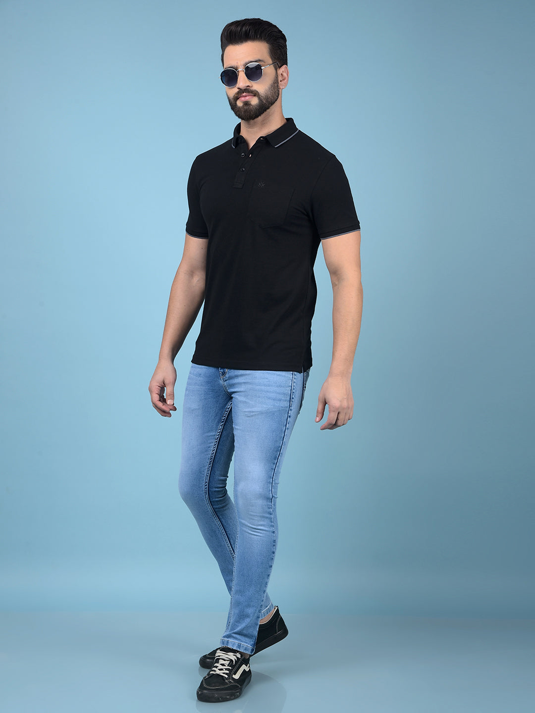 Blue Skinny Jeans-Men Jeans-Crimsoune Club