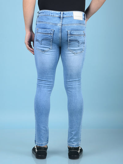Blue Skinny Jeans-Men Jeans-Crimsoune Club
