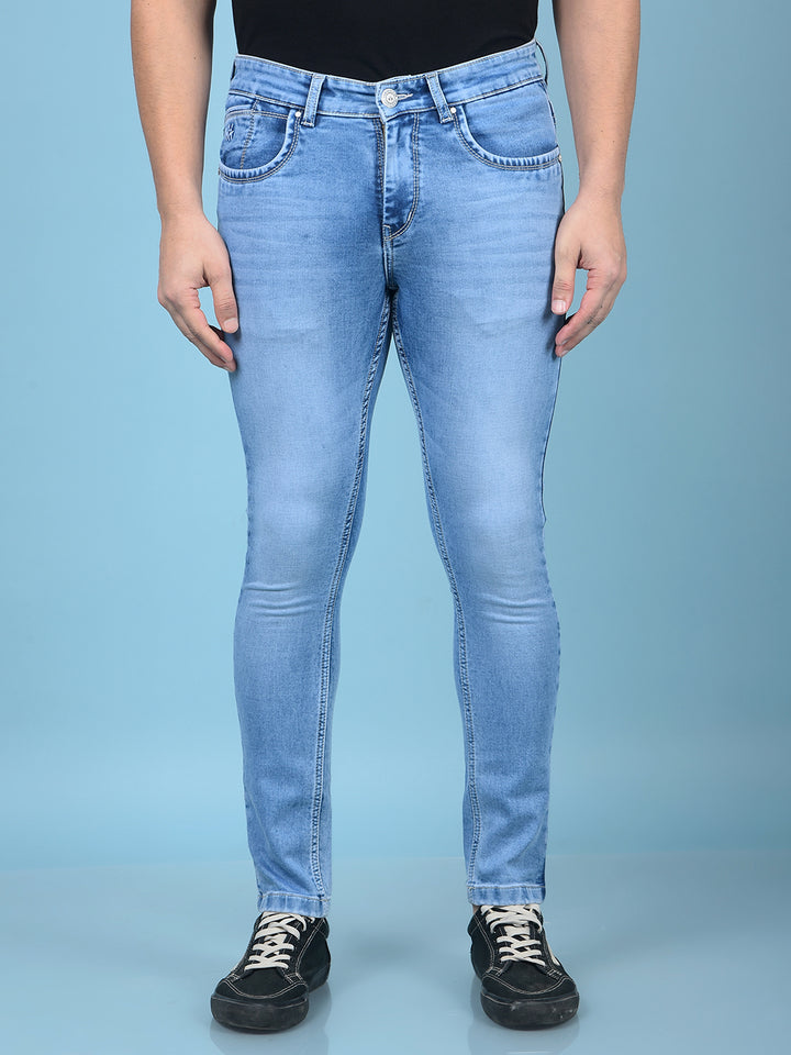 Blue Skinny Jeans-Men Jeans-Crimsoune Club