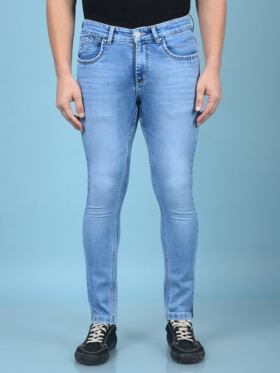 Blue Skinny Jeans-Men Jeans-Crimsoune Club