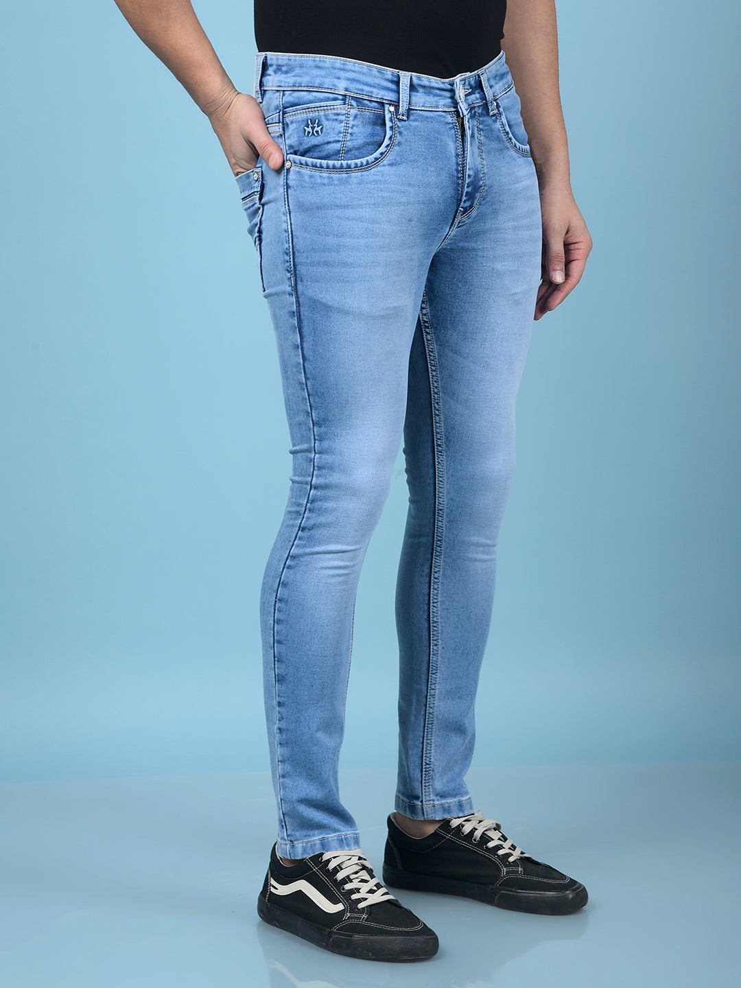 Blue Skinny Jeans-Men Jeans-Crimsoune Club