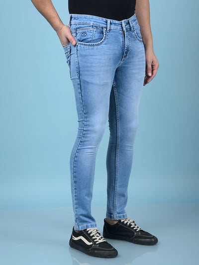 Blue Skinny Jeans-Men Jeans-Crimsoune Club