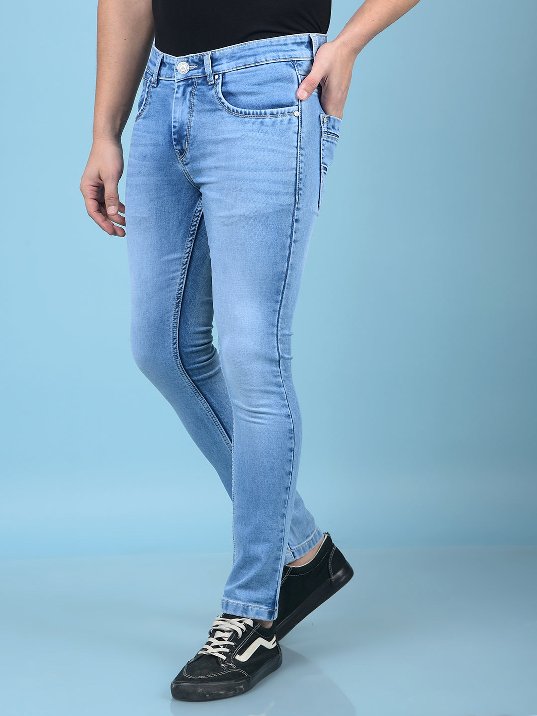 Blue Skinny Jeans-Men Jeans-Crimsoune Club